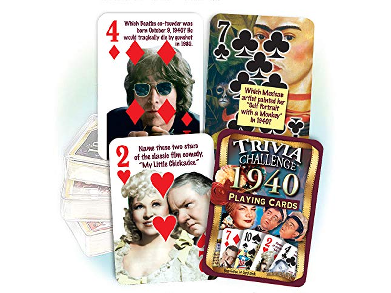 1940 Trivia Playing Cards