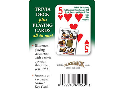 1953 Trivia Playing Cards Great 70th Birthday