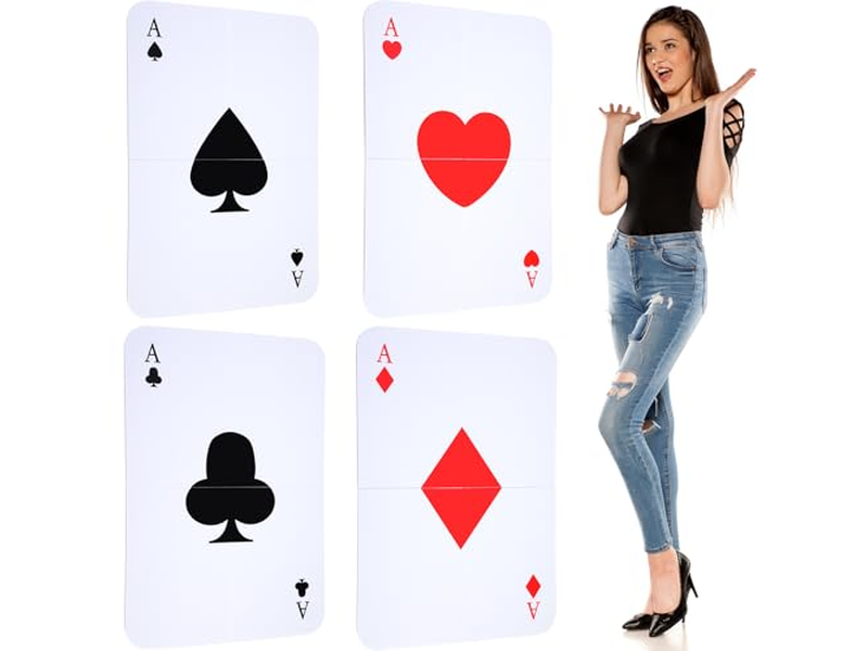 4 Pcs Jumbo Playing Cards Giant Deck of Cards