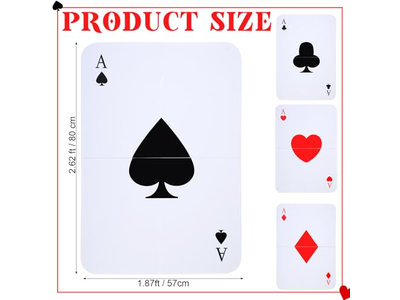 4 Pcs Jumbo Playing Cards Giant Deck of Cards