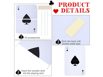 4 Pcs Jumbo Playing Cards Giant Deck of Cards