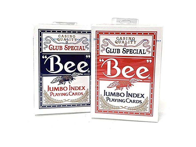 Bee 2 Decks Jumbo Playing Cards Red Blue Deck Casino Quality