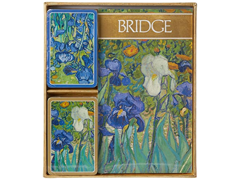 Caspari Van Gogh Irises Bridge Gift Set Includes Double Deck of Cards