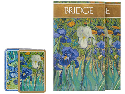 Caspari Van Gogh Irises Bridge Gift Set Includes Double Deck of Cards