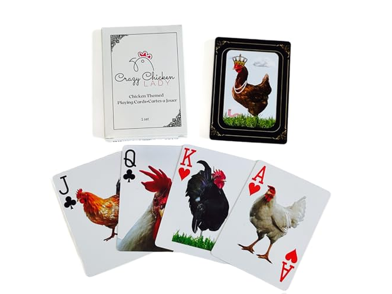 Crazy Chicken Lady Playing Cards