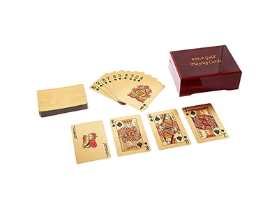 Deck of Poker Playing Cards in 999.9 Gold Foil Plating