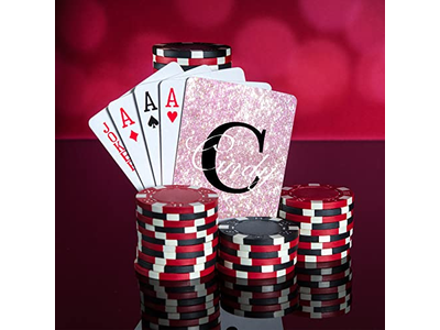 Glitter Print Pink Bling Playing Cards Custom Playing Cards Monogram