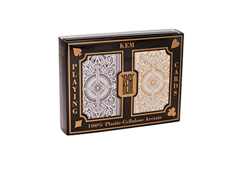 Kem Playing Cards Arrow Black and Gold Bridge Size Jumbo Index Playing Cards