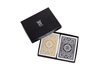 Kem Playing Cards Arrow Black and Gold Bridge Size Jumbo Index Playing Cards