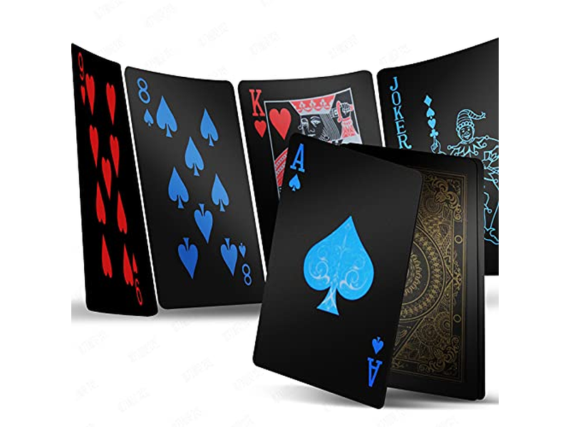 Premium Plastic Waterproof Black Playing Poker Cards
