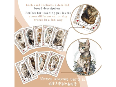 Unique Vintage Cat Dog Portraits Playing Cards