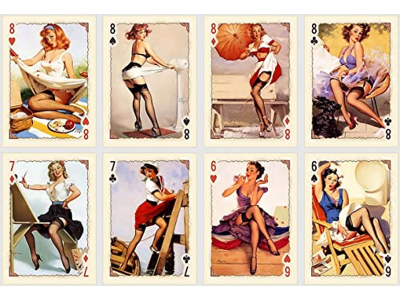 Vintage Pin Up Girls Playing Cards