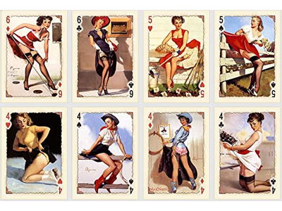 Vintage Pin Up Girls Playing Cards