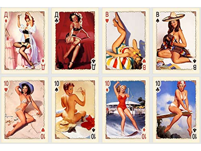 Vintage Pin Up Girls Playing Cards