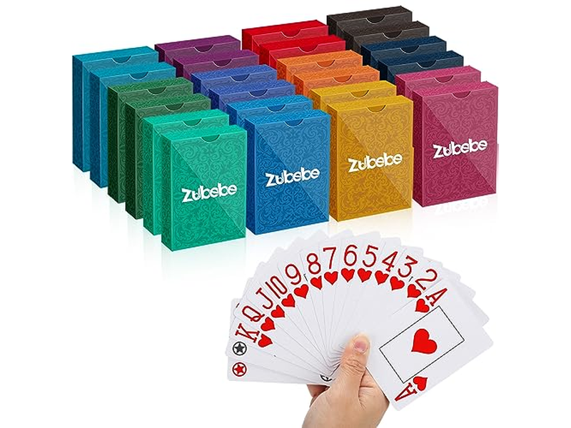 Zubebe 24 Pack Jumbo Playing Cards Bulk in Vibrant Colors