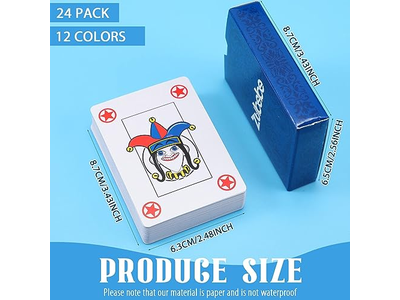 Zubebe 24 Pack Jumbo Playing Cards Bulk in Vibrant Colors