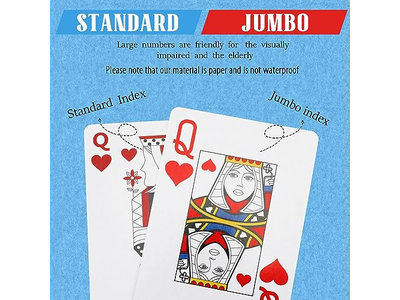 Zubebe 24 Pack Jumbo Playing Cards Bulk in Vibrant Colors